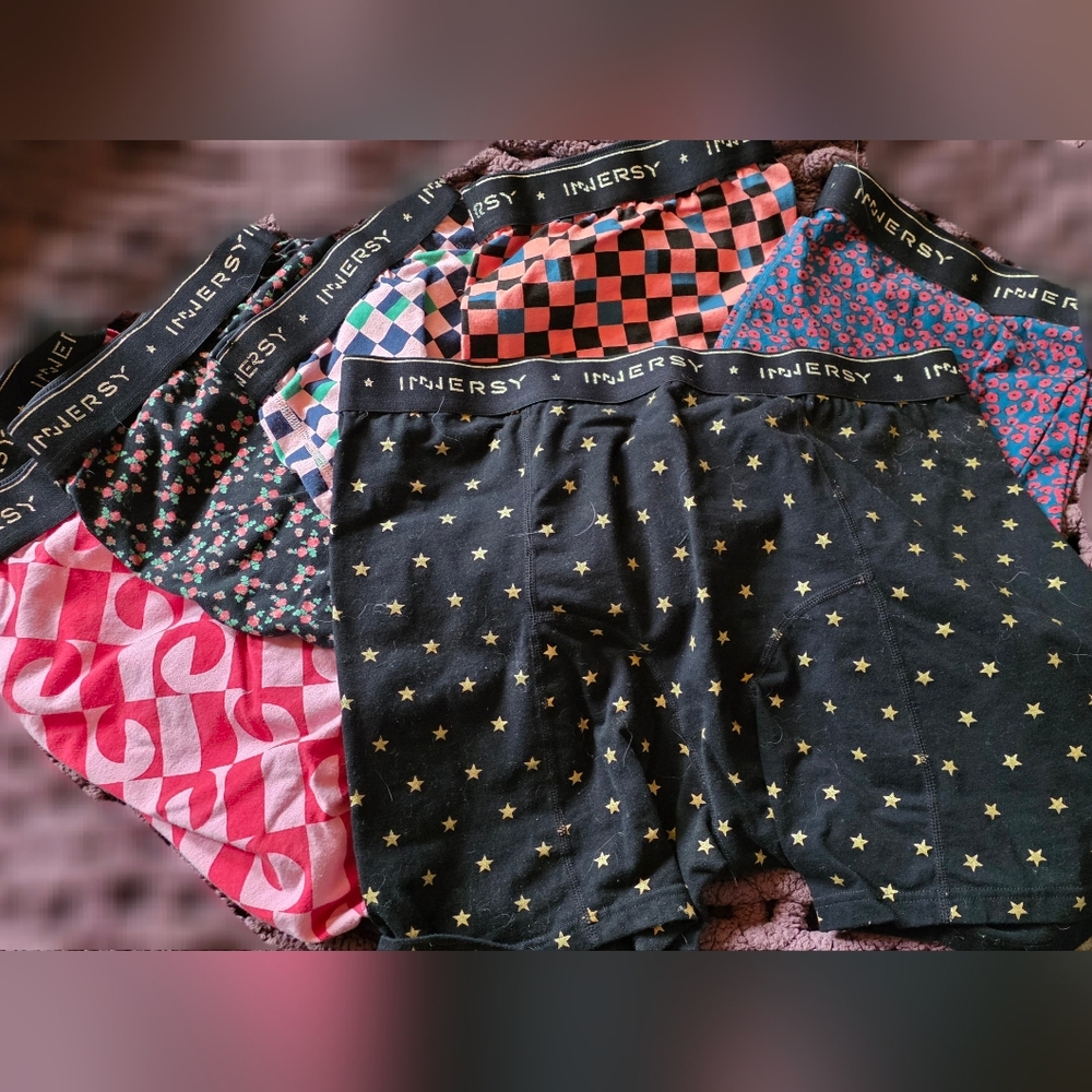 Womens Patterned 6 Boxer Briefs - Variety  Prints NWOT